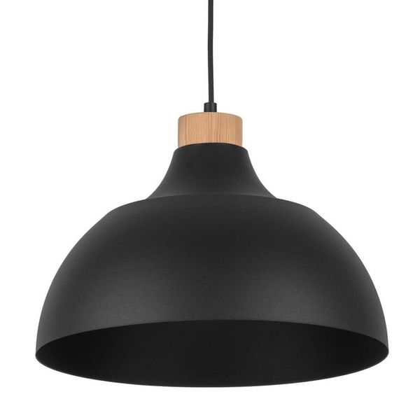 Rustykalna lampa wisząca Cap 2071 TK Lighting kopuła drewniana czarna zdjęcie 1