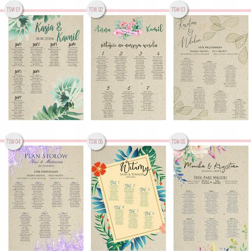 RUSTYKALNY PLAN STOŁÓW GOŚCI TABLICA ŚLUB WESELE na Arena.pl