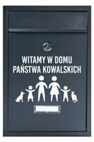 Skrzynka na listy RODZINKA z TWOIM NAPISEM ADRESEM