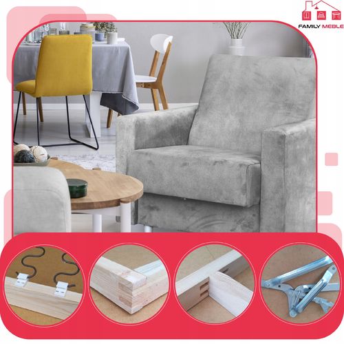 Zestaw mebli wypoczynkowy Alicja wersalka kanapa fotele  granat na Arena.pl