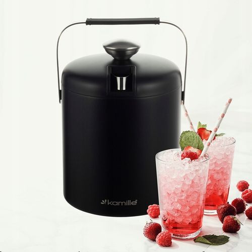 WIADERKO do LODU COOLER pojemnik TERMICZNY do chłodzenia CZARNY + szczypce na Arena.pl