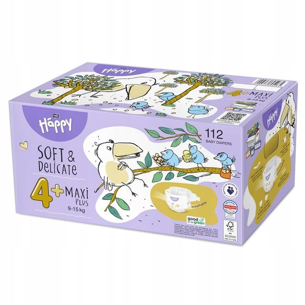 Bella Happy Pieluszki 4+ Maxi Plus BOX 112 szt. zdjęcie 2