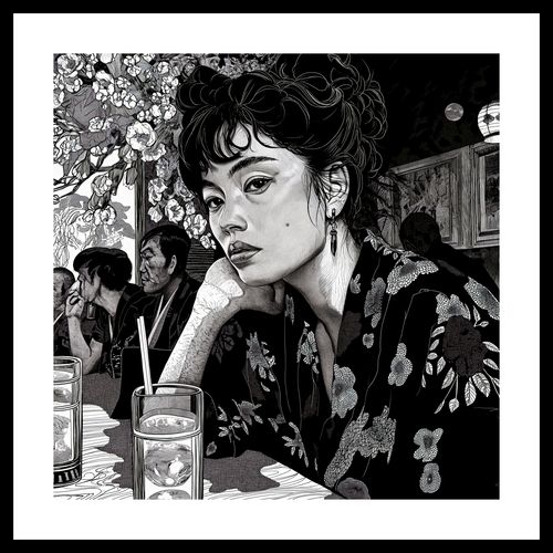 Plakat 50x50cm Czarne Kimono na Arena.pl