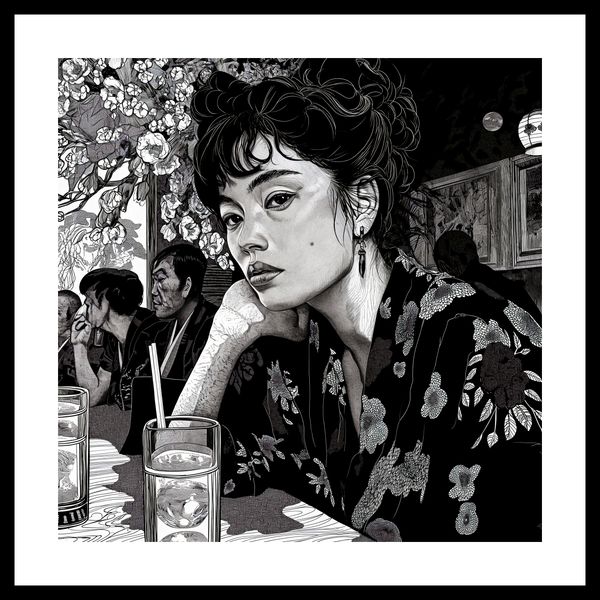 Plakat 50x50cm Czarne Kimono zdjęcie 3