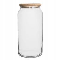 POJEMNIK SZKLANY DREWNIANA POKRYWKA EKO 1220 ML