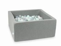 Suchy basen szary 90x90x40 z piłeczkami 400 sztuk (przezroczyste, perłowe, srebrne, jasnomiętowe)