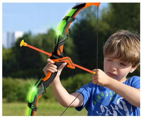 ŁUK DLA DZIECI Z TARCZĄ STRZAŁKAMI LED STRZELANIE DO CELU DUŻY ZESTAW XL na Arena.pl
