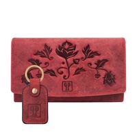 zestaw prezentowy portfel damski skórzany vintage i brelok do