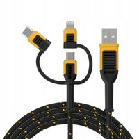 DEWALT KABEL 3W1 USB A NA USB C MICRO LIGHTNING WYTRZYMAŁY DXMA131-1356-DWG