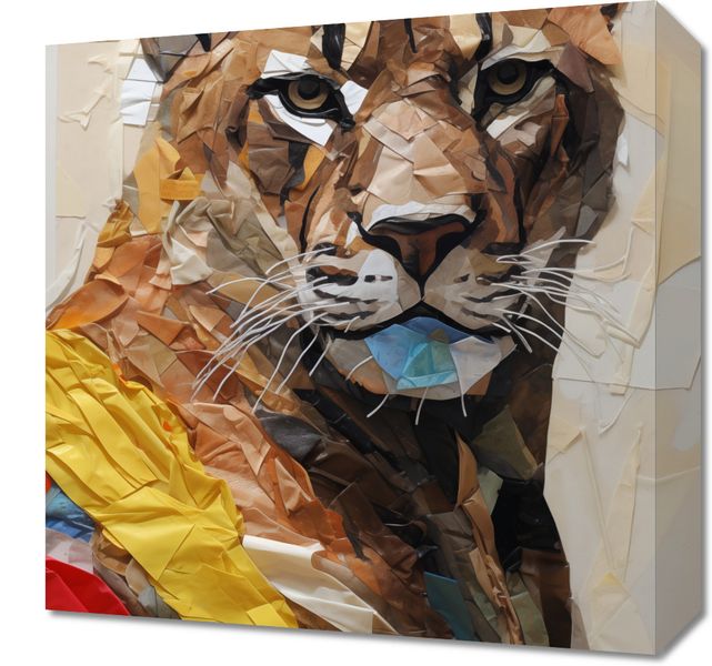 Obraz 40x40cm Papierowy Tygrys zdjęcie 1