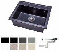 ZLEWOZMYWAK ZLEW GRANIT 58x48 + SYFON 8 kolorów