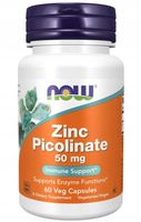 NOW Foods Pikolinian Cynku Odporność Zinc Picolinate 50mg 60 vcaps