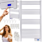 GRZEJNIK ŁAZIENKOWY ELEKTRYCZNY DRABINKA ŚCIENNY TERMOSTAT DUŻA MOC 500W