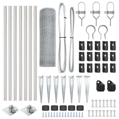 Ogrodzenie z słupkami Srebrny 0.4 x 10 m Stal pokryta PCV na Arena.pl