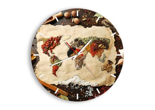 Zegar Ścienny - Mapa Przyprawy  - 40X40 Cm - C3Ar40X40-2832 na Arena.pl