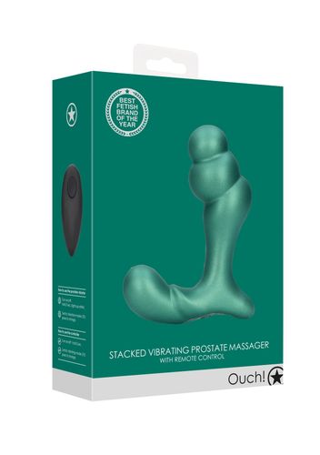 Stacked Vibrating Prostate Massager with Remote Control   Metallic Green na Arena.pl