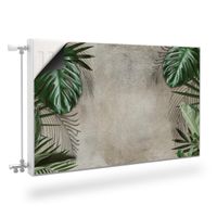 MAGNETYCZNA Osłona Kaloryfera Beton Liście TROPIKALNE 110cm x 60cm