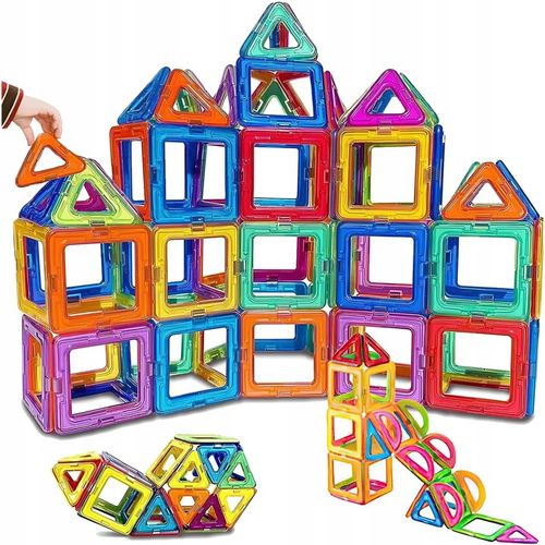 KLOCKI MAGNETYCZNE KONSTRUKCYJNE DUŻE PANELE 3D UKŁADANKA DLA DZIECI 134 el na Arena.pl