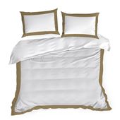 Pościel satynowa z kantą LAURA 160X200 70X80X2 biała+złota