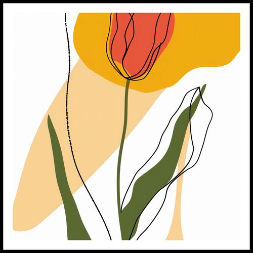 Plakat 70x70cm Przerysowany Tulipan na Arena.pl