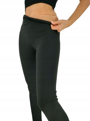 Leginsy damskie czarne kryjące z panelem ocieplane na chłodniejsze dni na Arena.pl