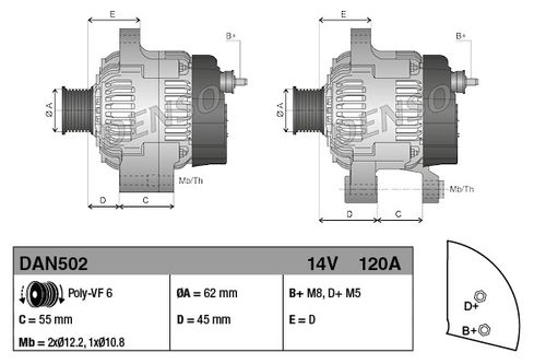 Alternator DENSO DAN502 na Arena.pl