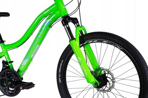 ROWER GÓRSKI MTB 24 CALI NA KOMUNIĘ AMORTYZACJA HAMULCE TARCZOWE 130-145cm na Arena.pl