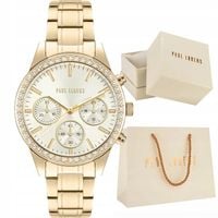 Elegancki zegarek damski z cyrkoniami Paul Lorens na bransolecie złoty