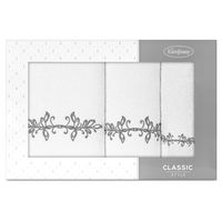 Komplet ręczników 3 cz. KAMELIA Eurofirany biały grafitowy