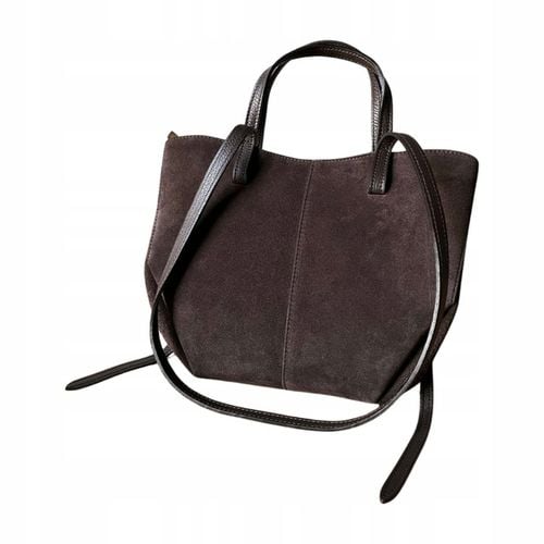 Czekoladowa zamszowa torebka brązowa shopper XL ZAMSZ NATURALNY łódka na Arena.pl