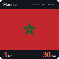 Karta eSIM Internet Maroko 3 GB na 30 dni - bez rejestracji