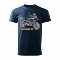 Koszulka motocyklowa z motocyklem na motor BMW GS 1250 ADVENTURE męska granatowa REGULAR S