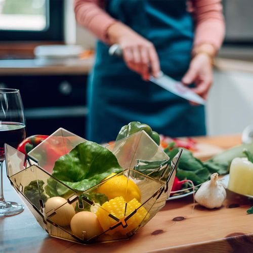 Miska na Owoce Warzywa Geometryczna - Żółta na Arena.pl