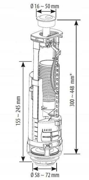 Zawór spustowy uniwersalny do SPŁUCZKI wc SIAMP optima 49 KOMPAKT zdjęcie 3