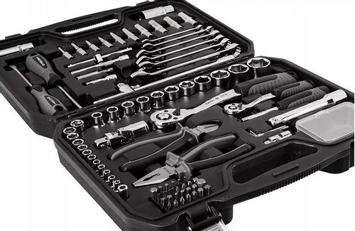 ZESTAW NARZĘDZI M4K GARAGE NEO TOOLS 90 el. WALIZKA KLUCZE NASADOWE 10-100 na Arena.pl