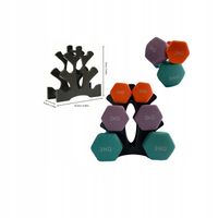 Hantle neoprenowe ZESTAW ze stojakiem 6 szt. 12 kg fitness.