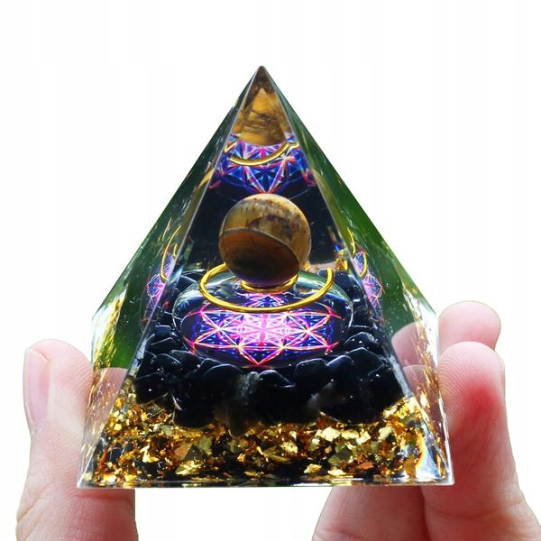 Piramida ORGONIT +LED Lampka PODSTAWA 5cm KRYSZTAŁ KAMIENIE AMULET 5cm HX17 zdjęcie 2