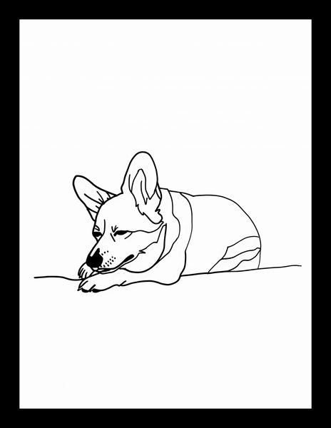 Plakat 15x20cm Śpiący Corgacz zdjęcie 2