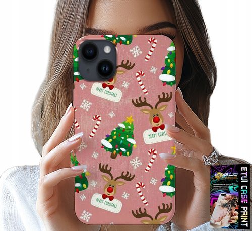 ETUI DO IPHONE 14 PLUS - ŚWIĄTECZNE RENIFERY CHOINKI LASKA WZORY na Arena.pl