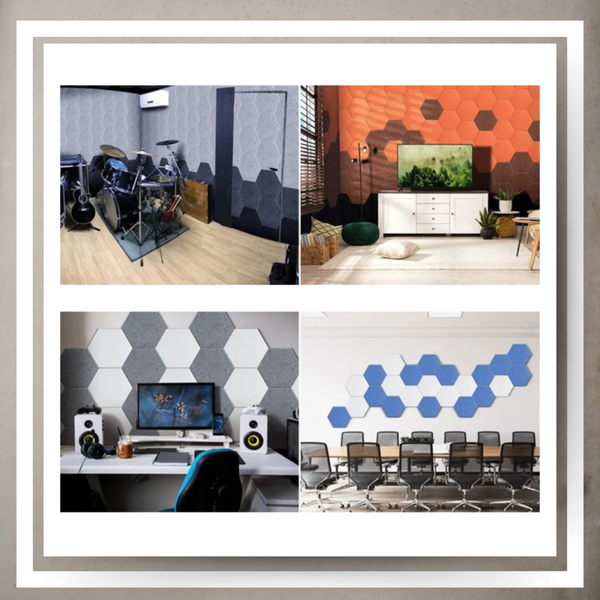 Panele Ścienne Filcowe 3D Heksagon Zagłówek Samoprzylepne Akustyczne Soft zdjęcie 11