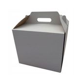 KARTON PUDEŁKO NA TORT BIAŁY Z UCHWYTEM 28x28x25cm