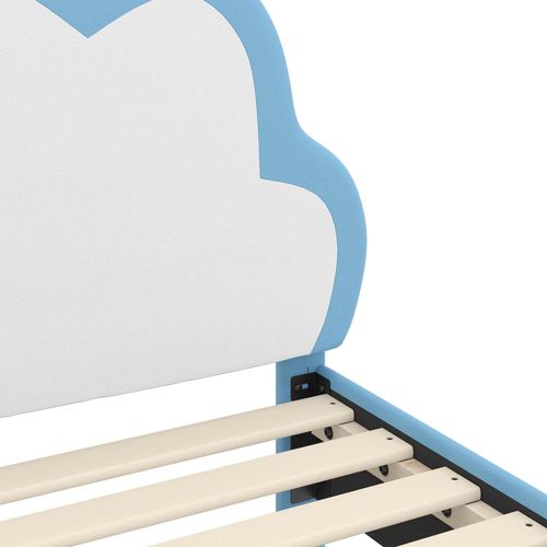 Ramka łóżka Z zagłówkiem Niebieski 90 x 190 cm PU na Arena.pl