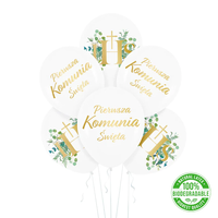 balony komunia święta eukaliptus 30 cm    6szt    127636