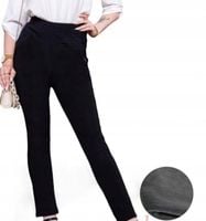 SPODNIE CYGARETKI lekko ocieplane ELASTYCZNE wysoki stan 2XL CZARNE