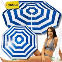 PARASOL 200CM NA PLAŻĘ W PASY PLAŻOWY OGRODOWY ŁAMANY SKŁADANY BIWAKOWY
