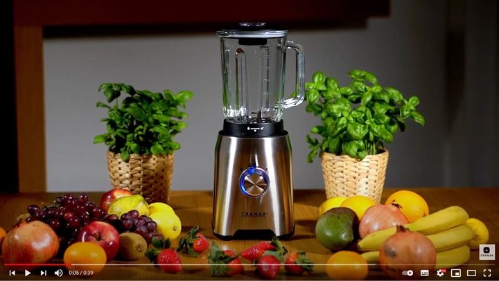 BLENDER KIELICHOWY SZKLANY do owoców i warzyw Kruszy Lód TRANSA 1600W zdjęcie 7