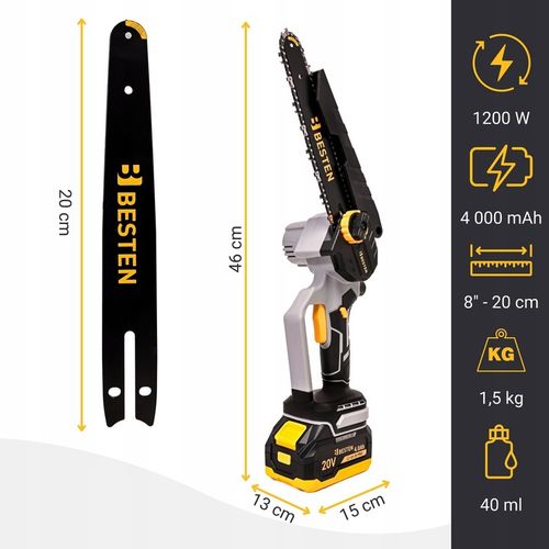 Pilarka Piła Łańcuchowa Akumulatorowa Bezszczotkowa 2XAKU 8 Cali na Arena.pl