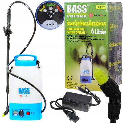 OPRYSKIWACZ AKUMULATOROWY ELEKTRYCZNY CIŚNIENIOWY ROZPYLACZ 6L BASS na Arena.pl