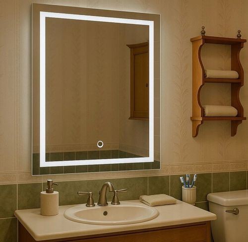 LUSTRO 50X70 Z WŁĄCZNIKIEM DOTYKOWYM OŚWIETLENIE LED LUNA na Arena.pl