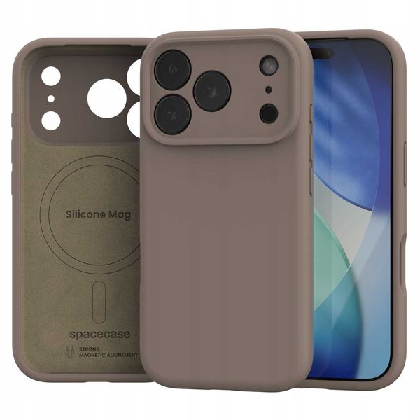 Spacecase Silicone Mag Iphone 17 Pro Max Brown zdjęcie 4
